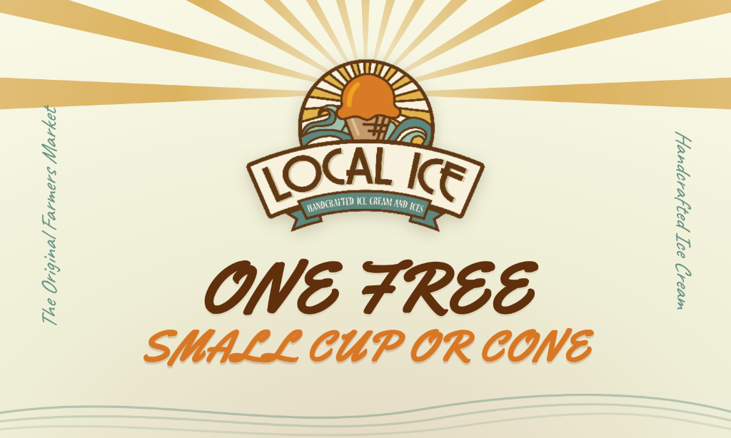 Local Ice coupon front — One Free Small Cup or Cone